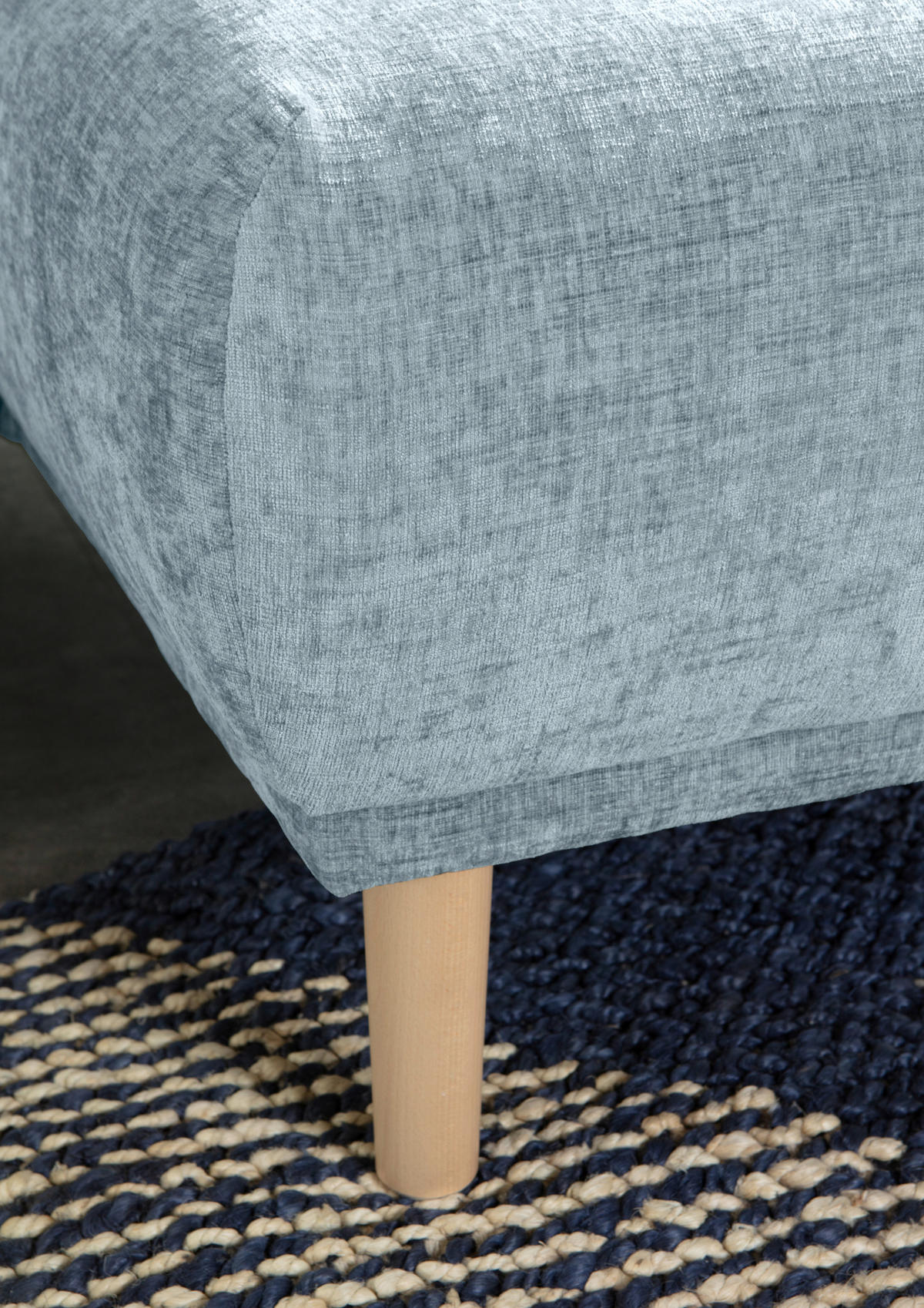 ECKSOFA Blau Flachgewebe  - Blau/Buchefarben, KONVENTIONELL, Holz/Textil (230/144cm) - Carryhome