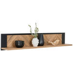 WANDBOARD in 140/25,8/21,9 cm Schwarz, Eichefarben  - Eichefarben/Schwarz, KONVENTIONELL, Holzwerkstoff (140/25,8/21,9cm) - Hom`in