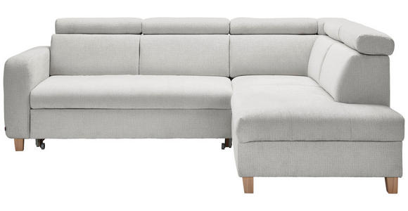 ECKSOFA in Samt Grau  - Grau, Natur, Holz/Textil (261/206cm) - Venda