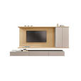 WOHNWAND  in Beige, Eiche Bianco   - Eiche Bianco/Beige, Design, Holz/Holzwerkstoff (349,2/182cm) - Belluti
