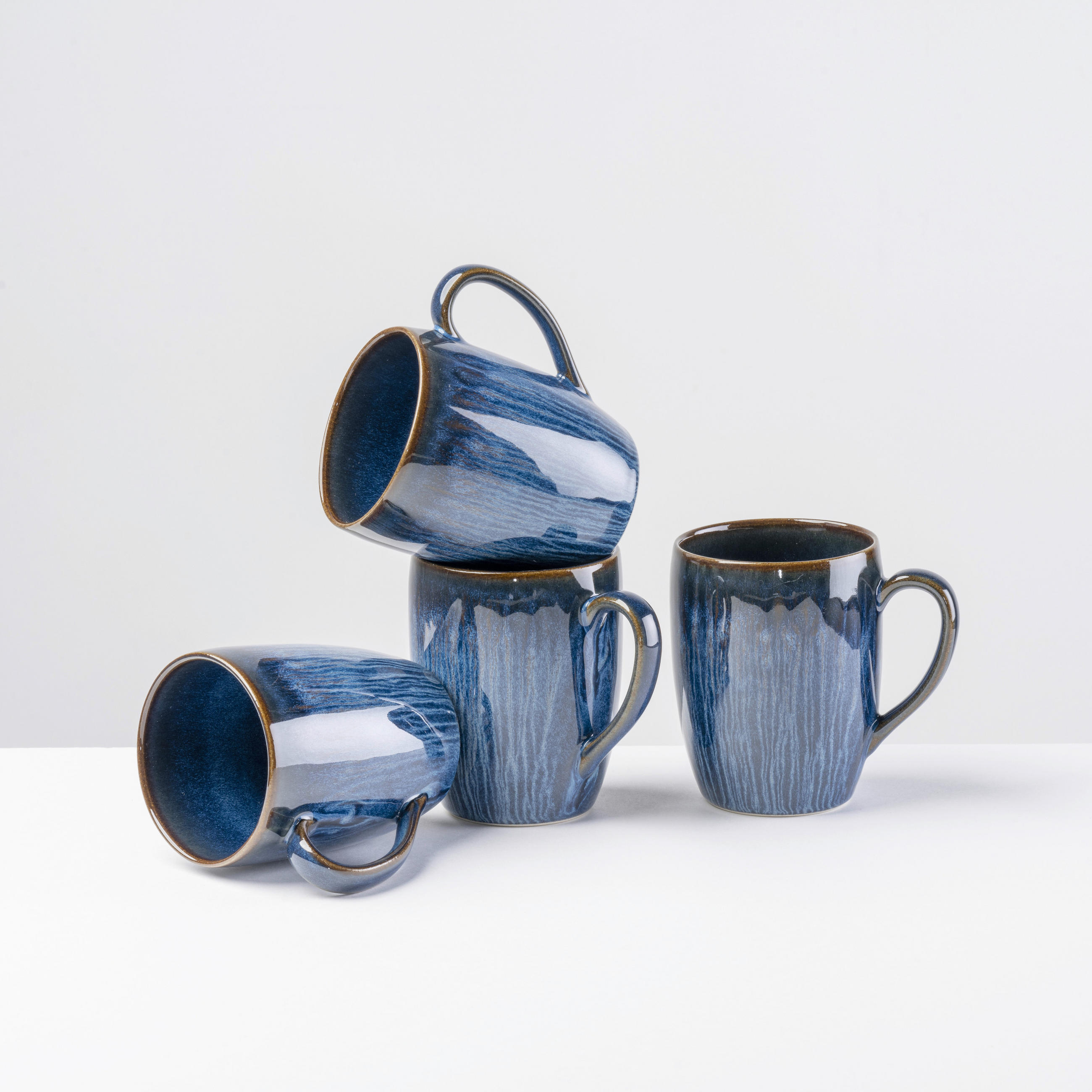KAFFEEBECHERSET EISFALL    - Blau, Basics, Keramik (8/10.4cm) - Gipfelstück