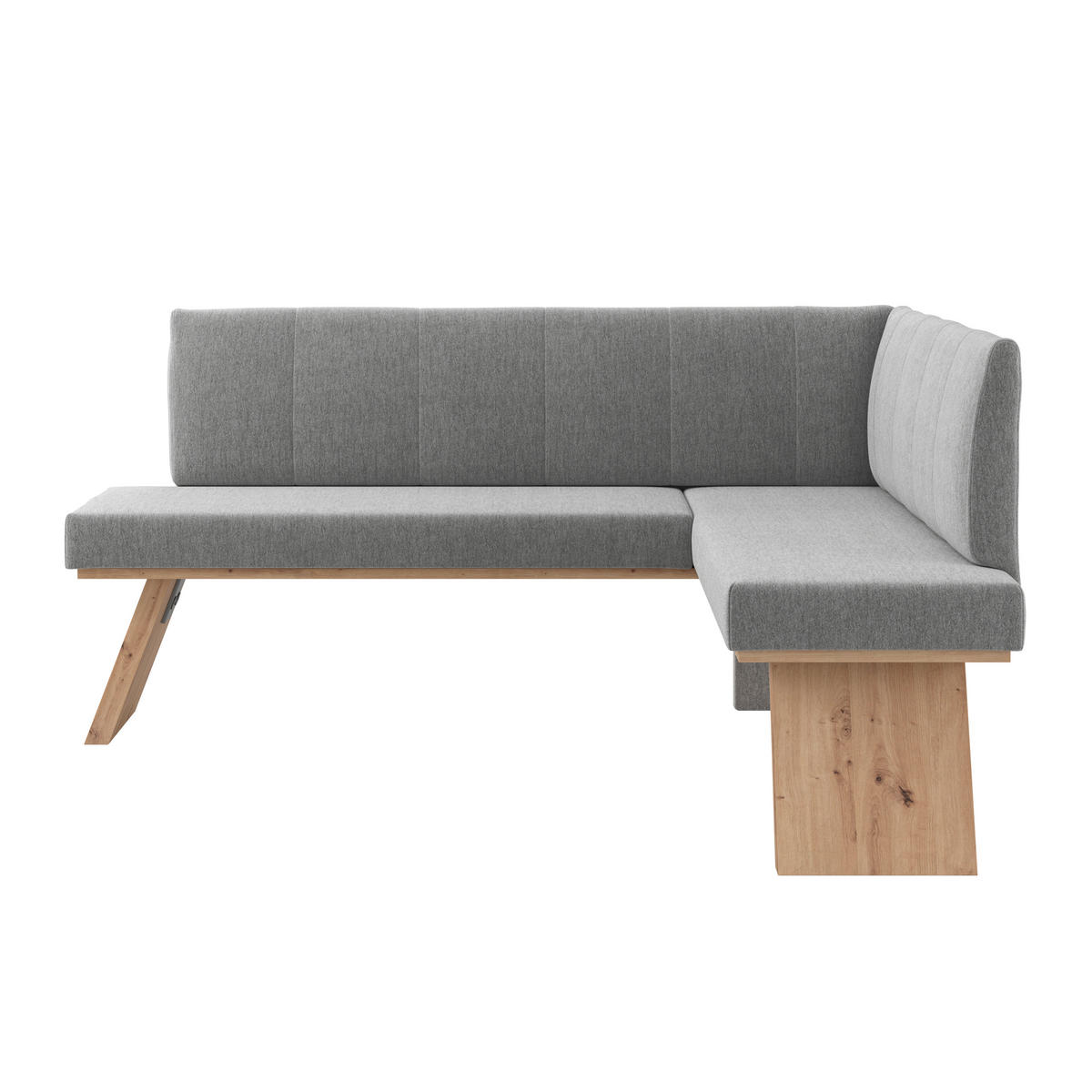 ECKBANK 185/150 cm Webstoff Grau   - Eichefarben/Grau, KONVENTIONELL, Textil (185/150cm) - Livetastic
