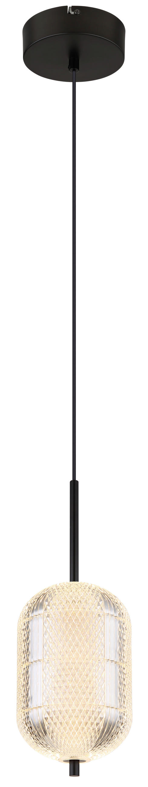 LED-HÄNGELEUCHTE 15/120 cm    - Klar/Schwarz, Konventionell, Kunststoff/Metall (15/120cm) - Globo