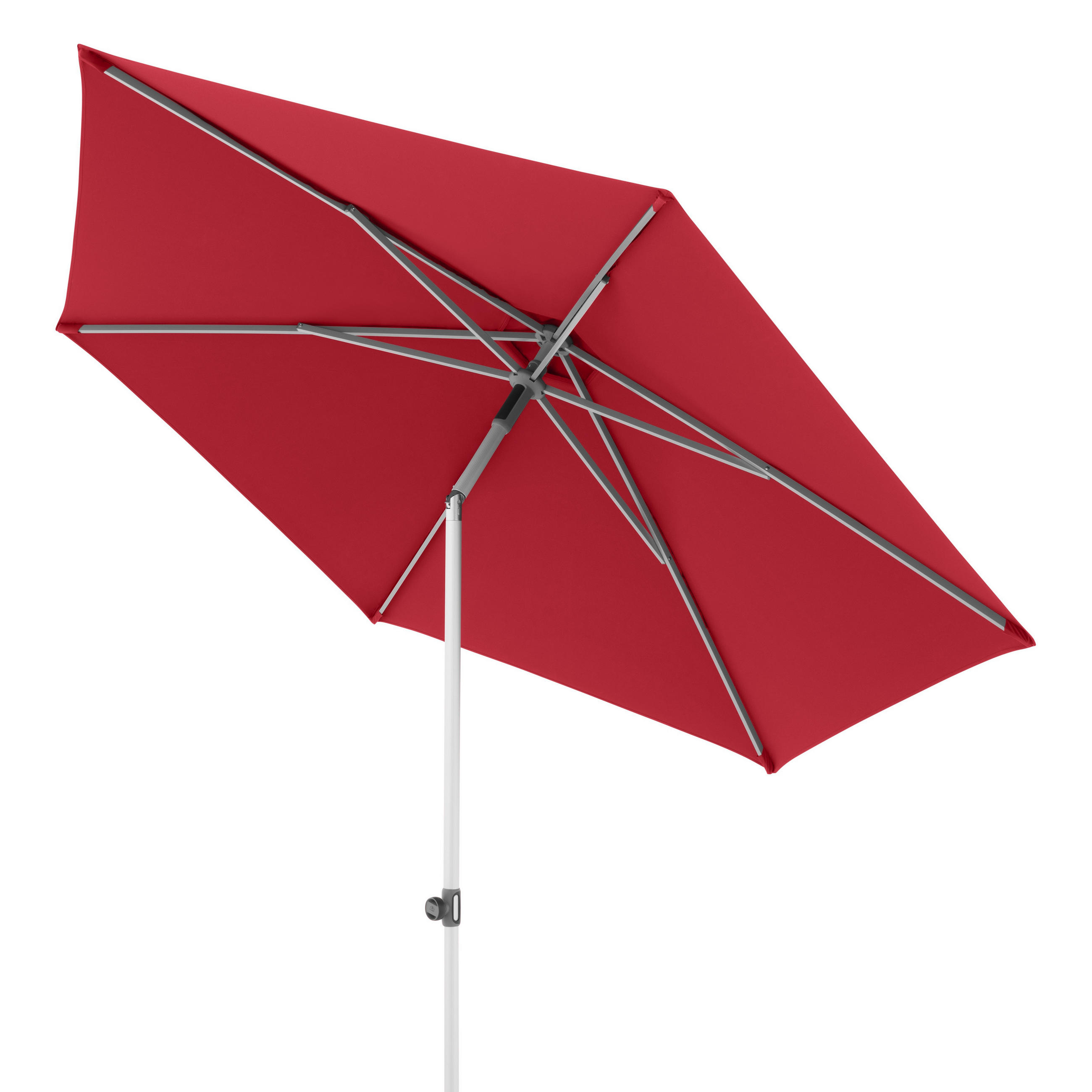 SONNENSCHIRM  270/270 cm  - Silberfarben/Rot, Konventionell, Textil/Metall (270/270cm) - Doppler
