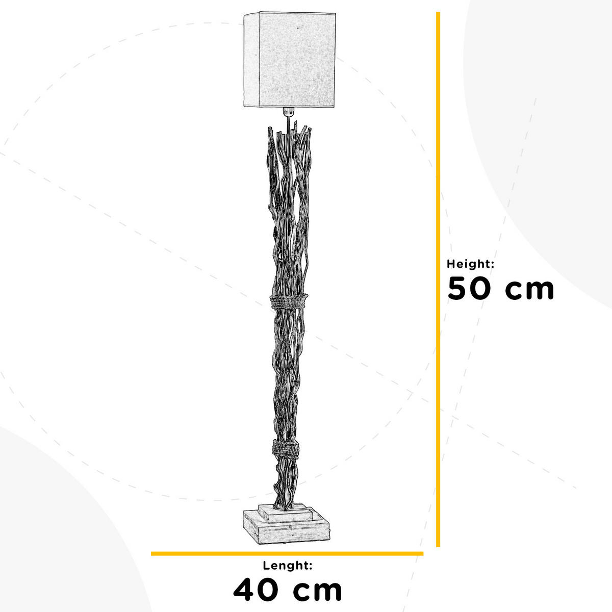 STEHLEUCHTE 35/175 cm    - Hellbraun, Natur, Holz/Textil (35/175cm)