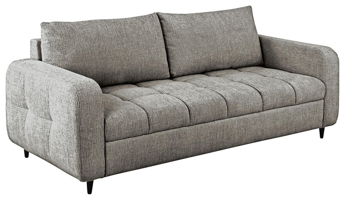 2,5-SITZER Flachgewebe Dunkelgrau  - Dunkelgrau/Schwarz, Design, Holz/Textil (209/88/101cm) - Lomoco