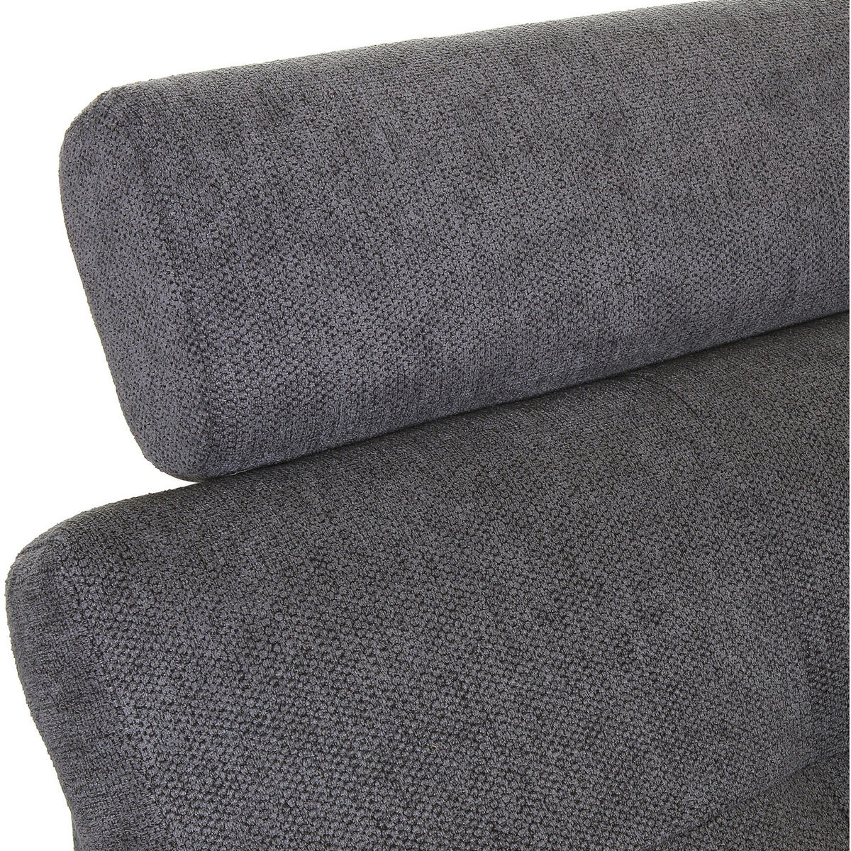 WOHNLANDSCHAFT in Flachgewebe Dunkelgrau  - Chromfarben/Dunkelgrau, Konventionell, Kunststoff/Textil (180/338/217cm) - Hom`in
