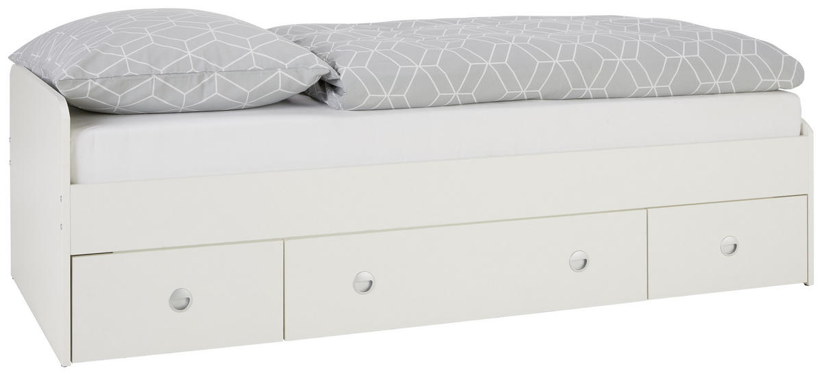 KREVET   90/200 cm   bijela  - bijela/crna, Konvencionalno, drvni materijal/plastika (90/200cm) - Ti'me