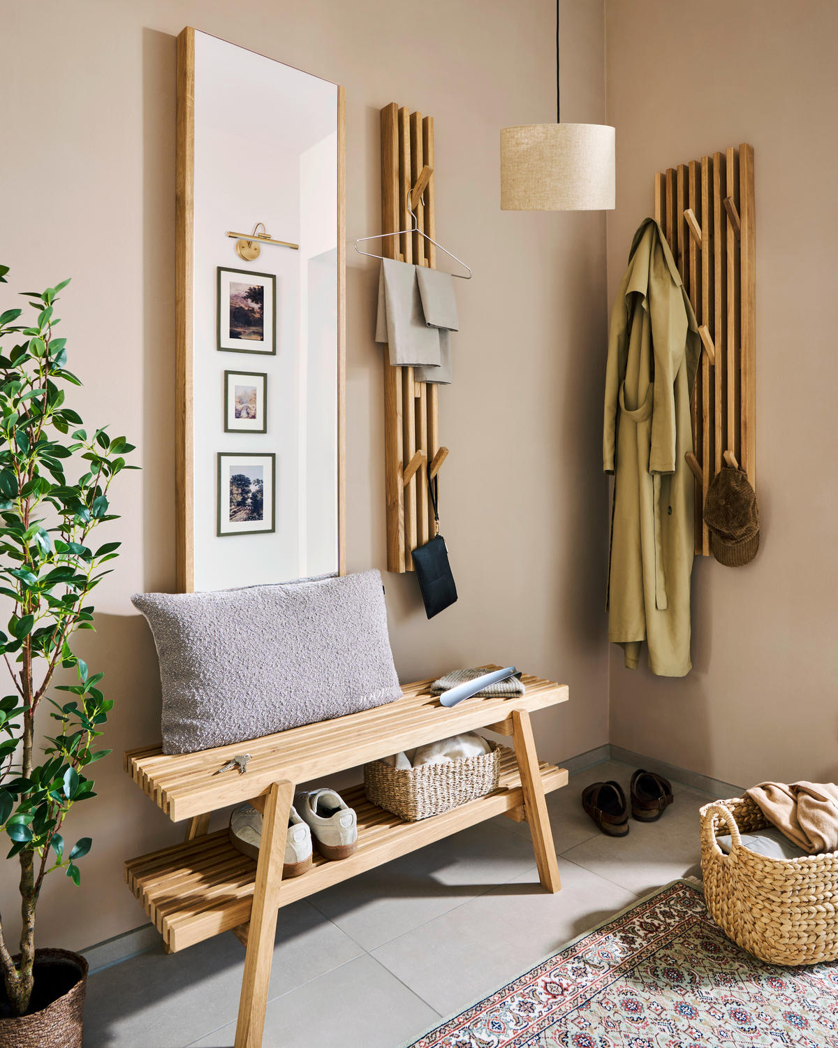ELŐSZOBAPAD 100/45/40 cm  - tölgyfa színű, Natur, fa (100/45/40cm) - Linea Natura