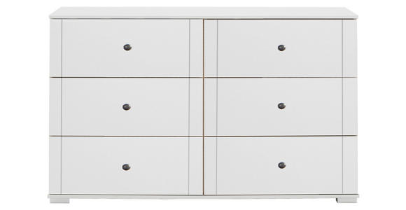 SIDEBOARD 130/83/41 cm  in Weiß  - Schwarz/Weiß, KONVENTIONELL, Holzwerkstoff/Kunststoff (130/83/41cm) - Carryhome