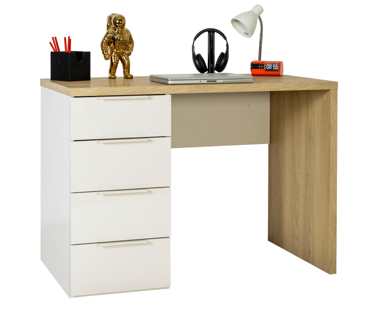 MLADINSKA PISALNA MIZA leseni material barve hrasta, kašmir  - kašmir/barve hrasta, Konvencionalno, kovina/leseni material (110/76/60cm) - Xora