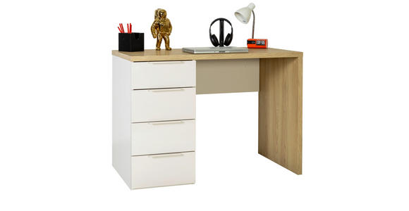 JUGENDSCHREIBTISCH 110/60/76 cm Eichefarben, Kaschmir  - Kaschmir/Eichefarben, KONVENTIONELL, Holzwerkstoff/Metall (110/60/76cm) - Xora