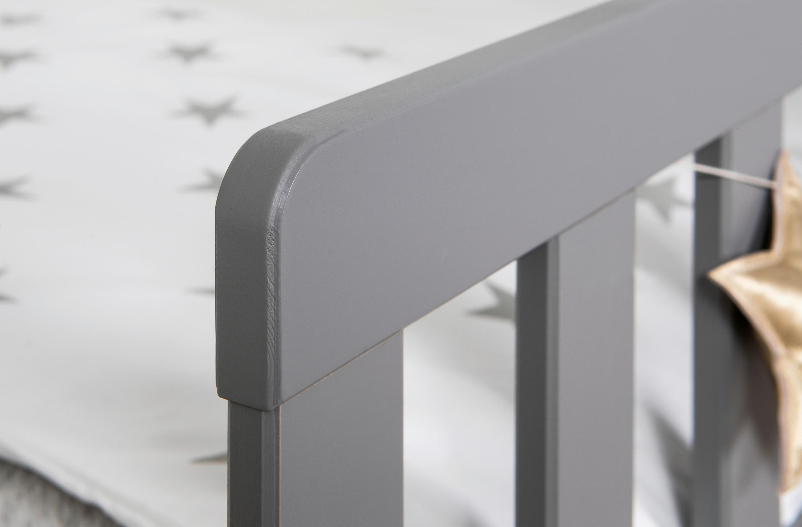 AUSZIEHBETT 100/200 cm,  in Hellgrau, Bettkasten, Rollrost, Matratzen, Absturzsicherung  - Hellgrau/Naturfarben, MODERN, Holz/Textil (100/200cm) - MID.YOU