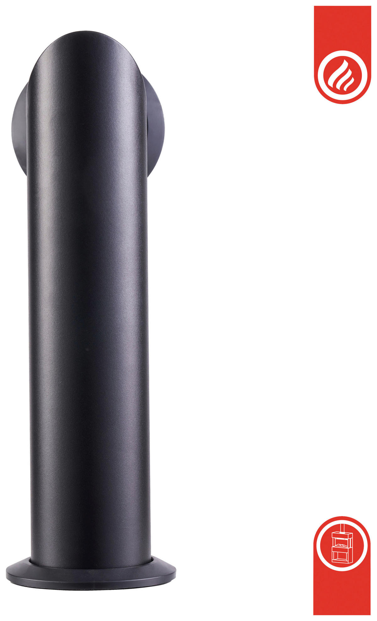 OFENROHR - Schwarz, Basics, Metall (18,4/12,6/42,2cm)