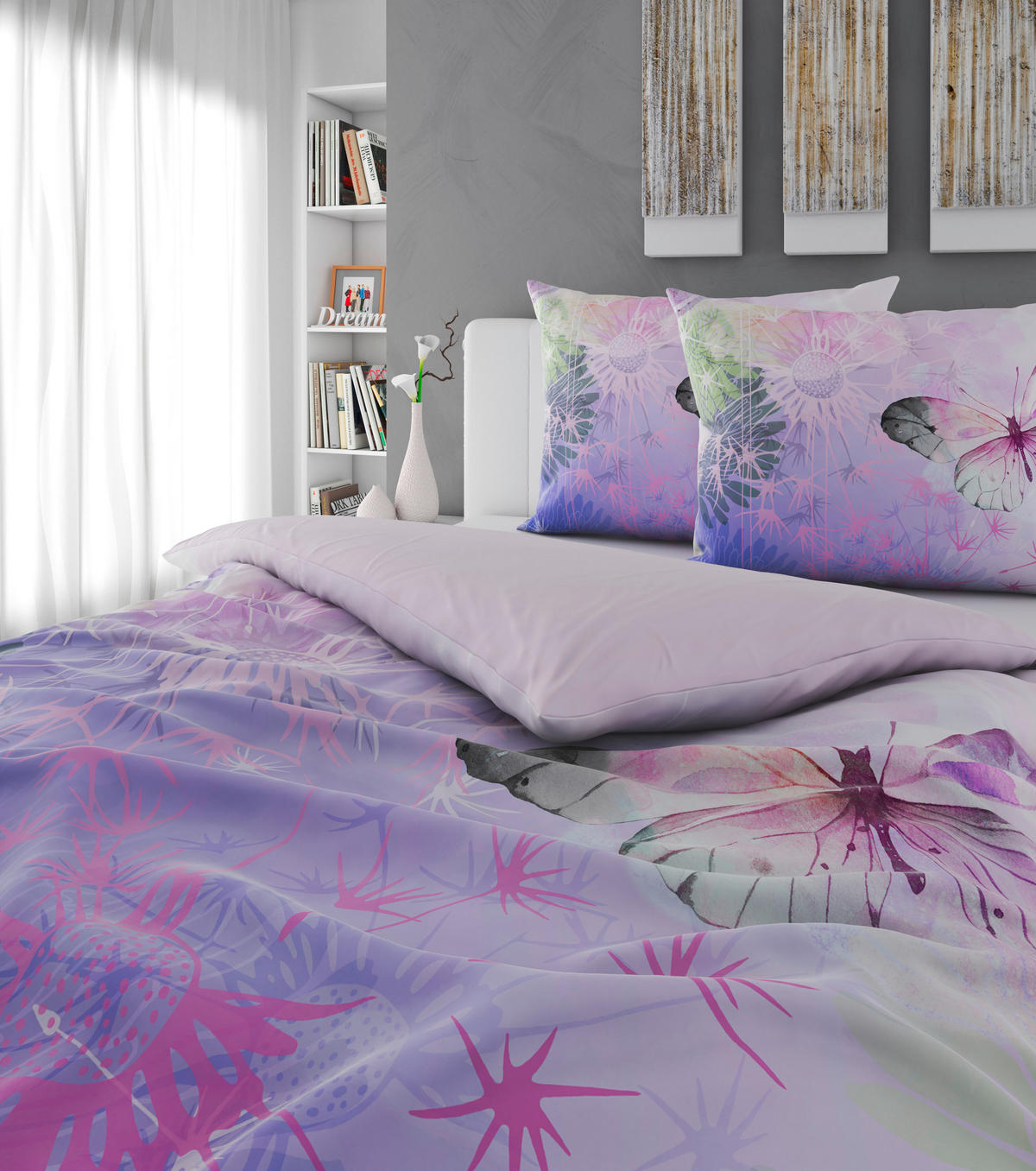 POSTELJINA SA DVA LICA 200/200 cm saten lila  - lila, tekstil (200/200cm) - Esposa