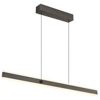 LED-HÄNGELEUCHTE 96/7,5/170 cm    - Titanfarben/Opal, Design, Kunststoff/Metall (96/7,5/170cm) - Globo