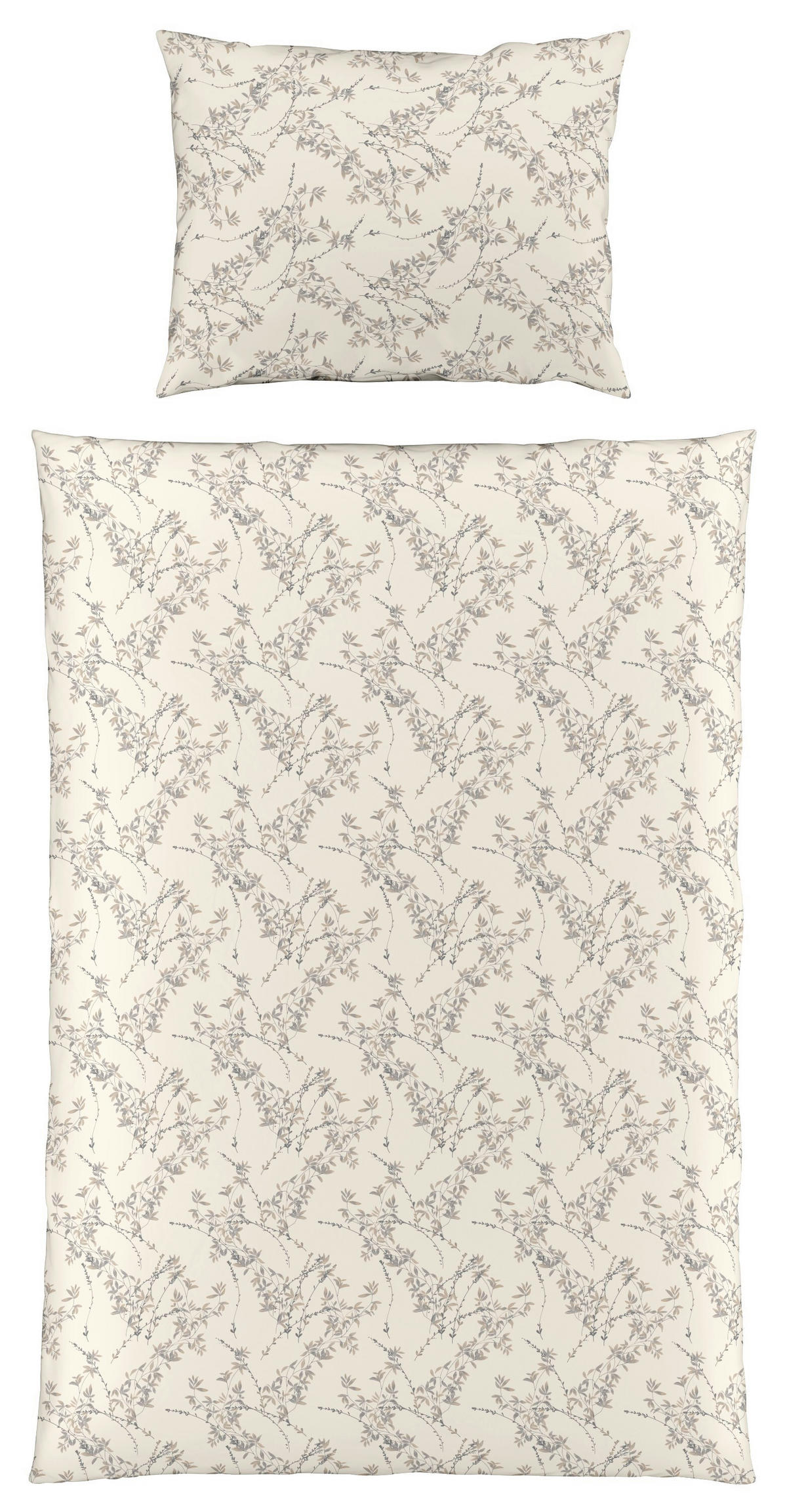 POSTELJNINA DREAM DELUXE 140/200 cm žamet krem barve, svetlo siva  - krem barve/svetlo siva, Konvencionalno, tekstil (140/200cm) - Fleuresse
