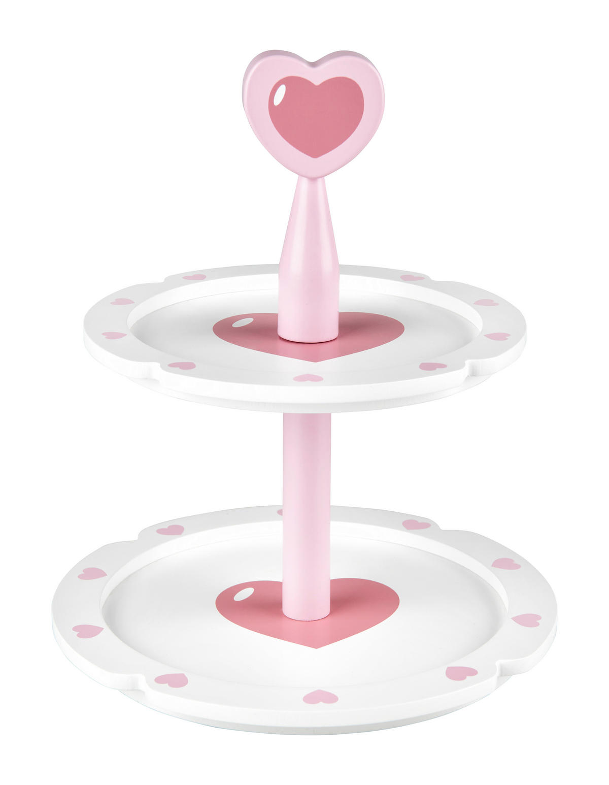 STALAK ZA CUPCAKE  2-katni   - bijela/ružičasta, Basics, drvo (19,5/21,5cm) - My Baby Lou