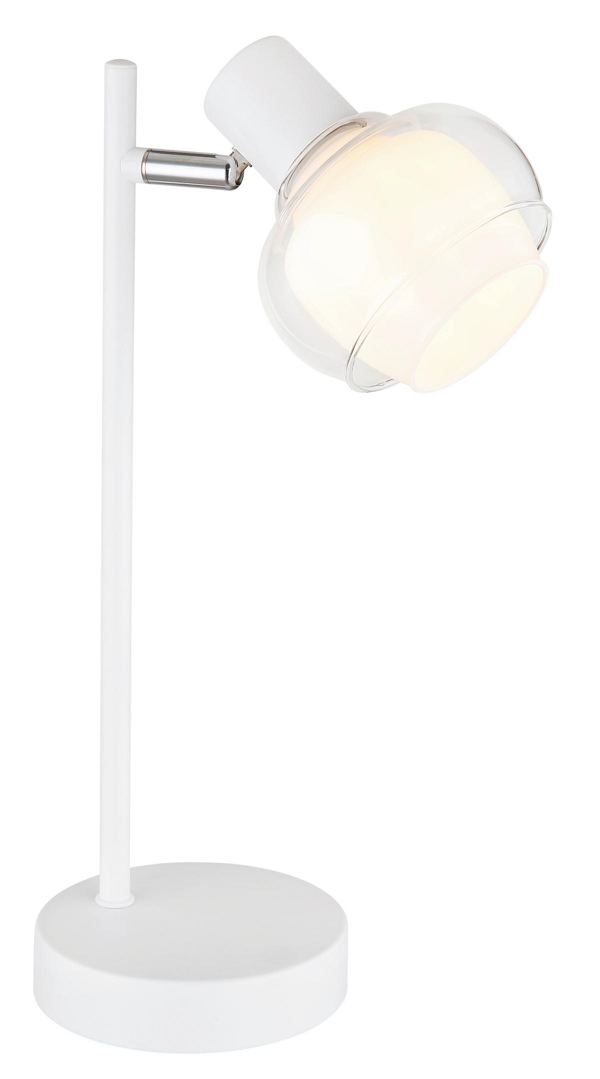 TISCHLEUCHTE - Klar/Weiss, Design, Glas/Kunststoff (14,5/12/35cm) - Globo