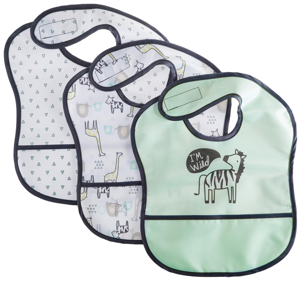 HAKLAPP 3 delar  - vit/mintgrön, Basics, textil (28/40cm) - My Baby Lou