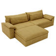 ECKSOFA  in Webstoff Currygelb  198/306 cm  - Currygelb/Schwarz, MODERN, Kunststoff/Textil (198/306cm) - Carryhome