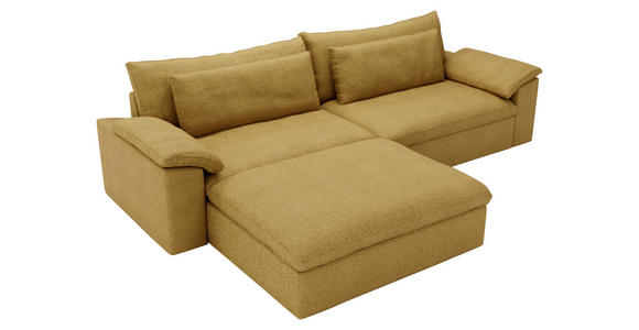 ECKSOFA  in Webstoff Currygelb  198/306 cm  - Currygelb/Schwarz, MODERN, Kunststoff/Textil (198/306cm) - Carryhome