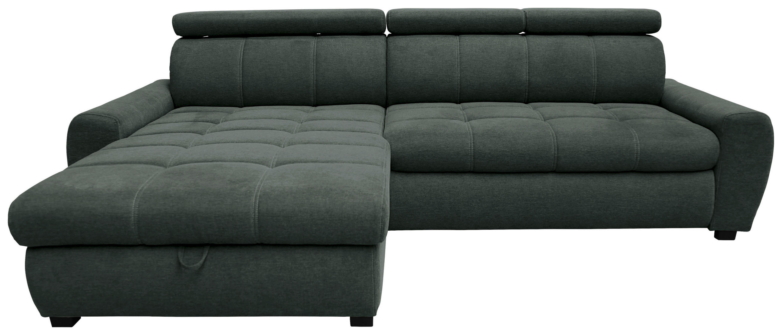 ECKSOFA inkl.Funktionen Anthrazit Webstoff  - Anthrazit/Schwarz, LIFESTYLE, Kunststoff/Textil (173/276cm) - Stylife