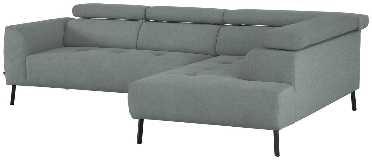 ECKSOFA  in Chenille Silberfarben  280/205 cm  - Silberfarben/Schwarz, Design, Textil/Metall (280/205cm) - Xora