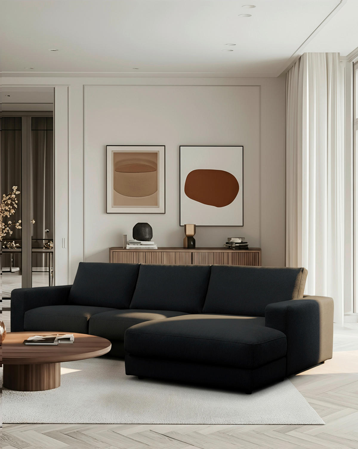 ECKSOFA VIGO Schwarz  - Schwarz, Design, Textil (303/172cm) - MID.YOU