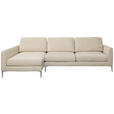 ECKSOFA Beige Chenille  - Beige/Silberfarben, KONVENTIONELL, Textil/Metall (143/284cm) - Carryhome