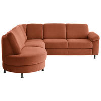 ECKSOFA  in Flachgewebe Rostfarben  252/248 cm  - Rostfarben/Schwarz, KONVENTIONELL, Textil/Metall (252/248cm) - Beldomo Comfort