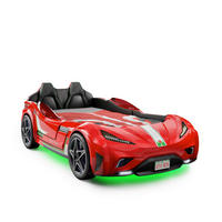 Pat Mașină, 90/190 cm,  - roșu, Modern, plastic/material pe bază de lemn (90/190cm) - Cilek