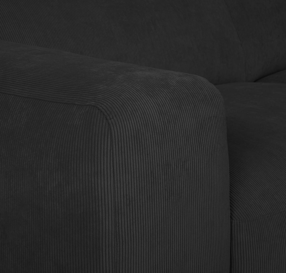3-SITZER-SOFA in Cord Anthrazit  - Anthrazit/Schwarz, Design, Kunststoff/Textil (247/75/104cm) - MID.YOU