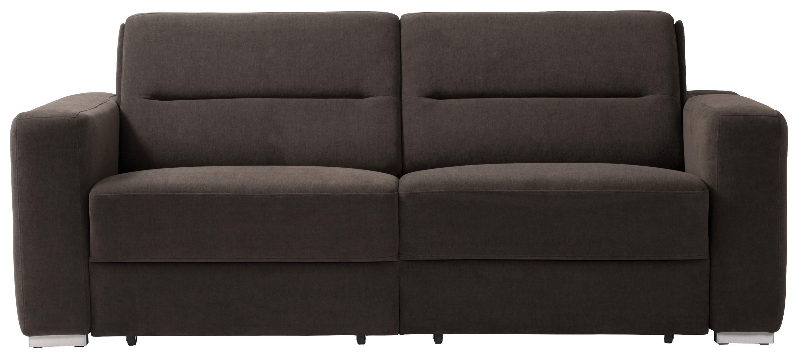 SCHLAFSOFA  in Chenille Dunkelbraun  - Dunkelbraun, KONVENTIONELL, Textil/Metall (202/86/92cm) - Sedda