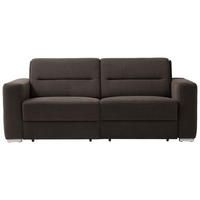 SCHLAFSOFA  in Chenille Dunkelbraun  - Dunkelbraun, KONVENTIONELL, Textil/Metall (202/86/92cm) - Sedda
