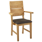 ARMLEHNSTUHL in Dunkelbraun - Eichefarben/Dunkelbraun, KONVENTIONELL, Holz/Textil (52/95/58cm) - Linea Natura