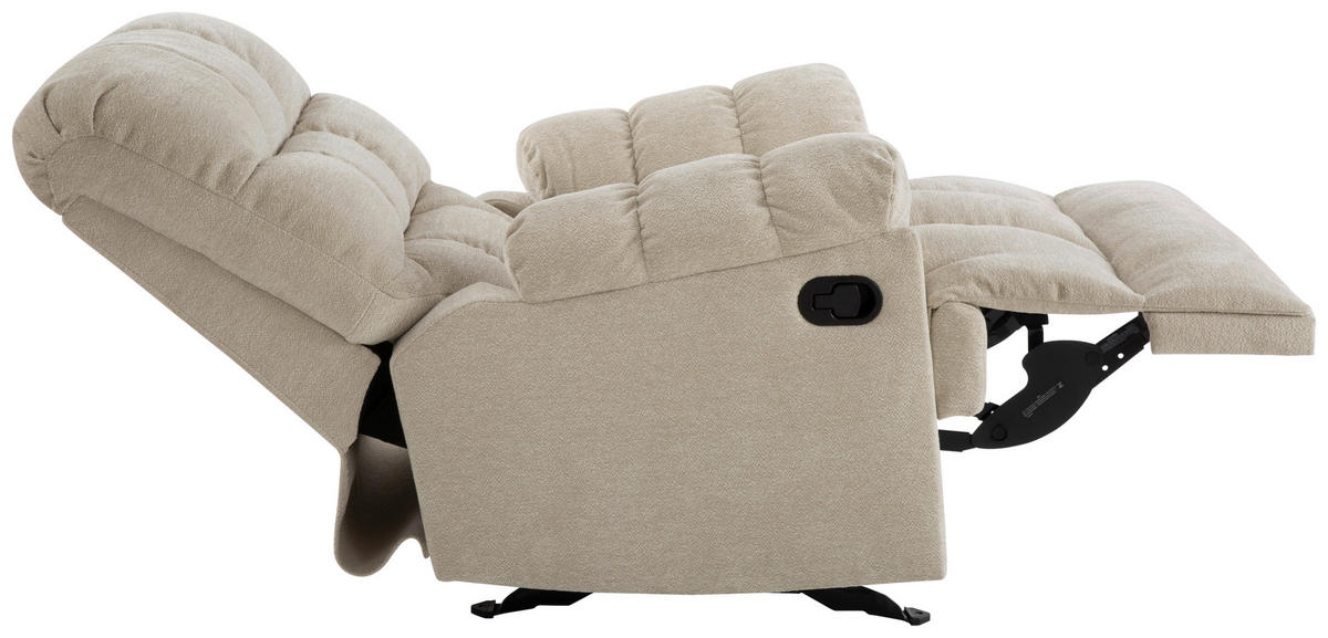 RELAXSESSEL CALIX Mikrofaser    - Beige/Schwarz, Design, Textil/Metall (91/105/102-172cm) - P & B