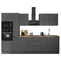 KÜCHENBLOCK   in Graphitfarben  - Schwarz/Graphitfarben, Basics, Holzwerkstoff/Metall (300/211/60cm) - Carryhome