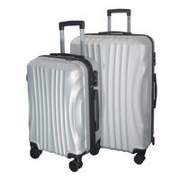 REISEKOFFERSET Silberfarben 2-teilig  - Silberfarben, Trend, Kunststoff/Textil - Novel