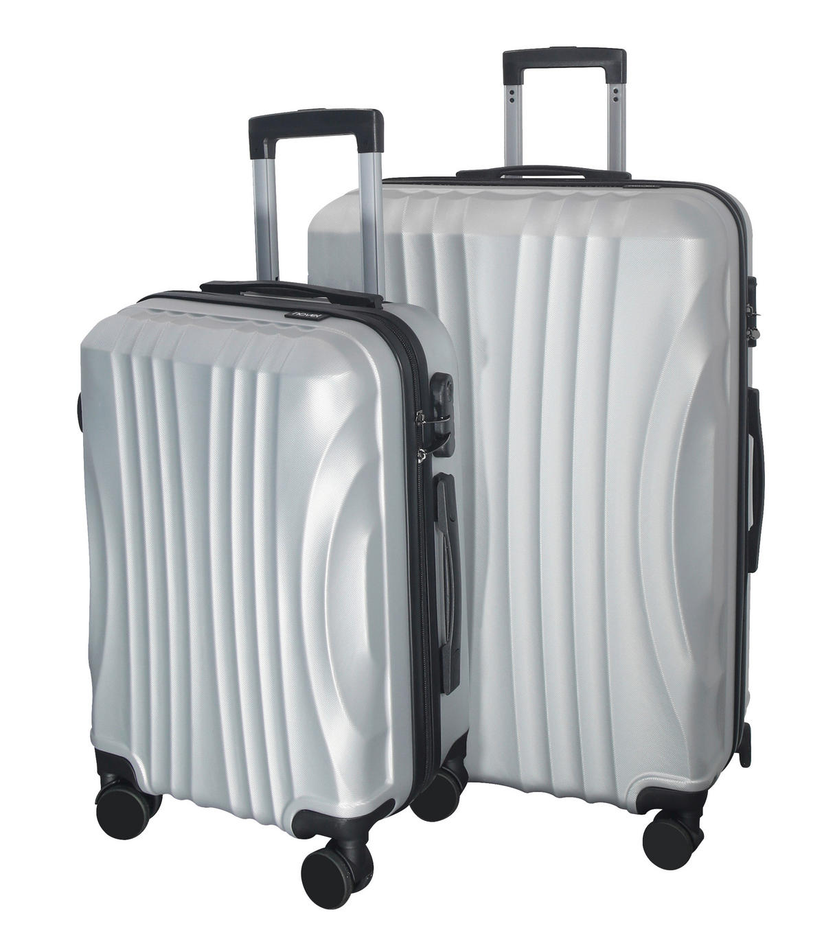 REISEKOFFERSET Silberfarben 2-teilig  - Silberfarben, Trend, Kunststoff/Textil - Novel