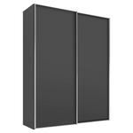 SCHWEBETÜRENSCHRANK  in Anthrazit  - Anthrazit/Alufarben, Design, Holzwerkstoff/Metall (167/222/68cm) - Moderano