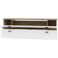 KOMODA POD TELEVIZI, bílá, dub artisan, 150/53/40 cm - bílá/černá, Design, kov/kompozitní dřevo (150/53/40cm) - Hom`in