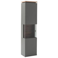 VITRIN szürke, Wotan tölgy  - Wotan tölgy/nikkel, Design, faalapú anyag/Üveg (50/208/37cm) - Stylife