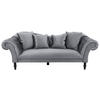 3-SITZER-SOFA  in Velours Grau  - Schwarz/Grau, Design, Holz/Textil (242/91/104cm) - MID.YOU