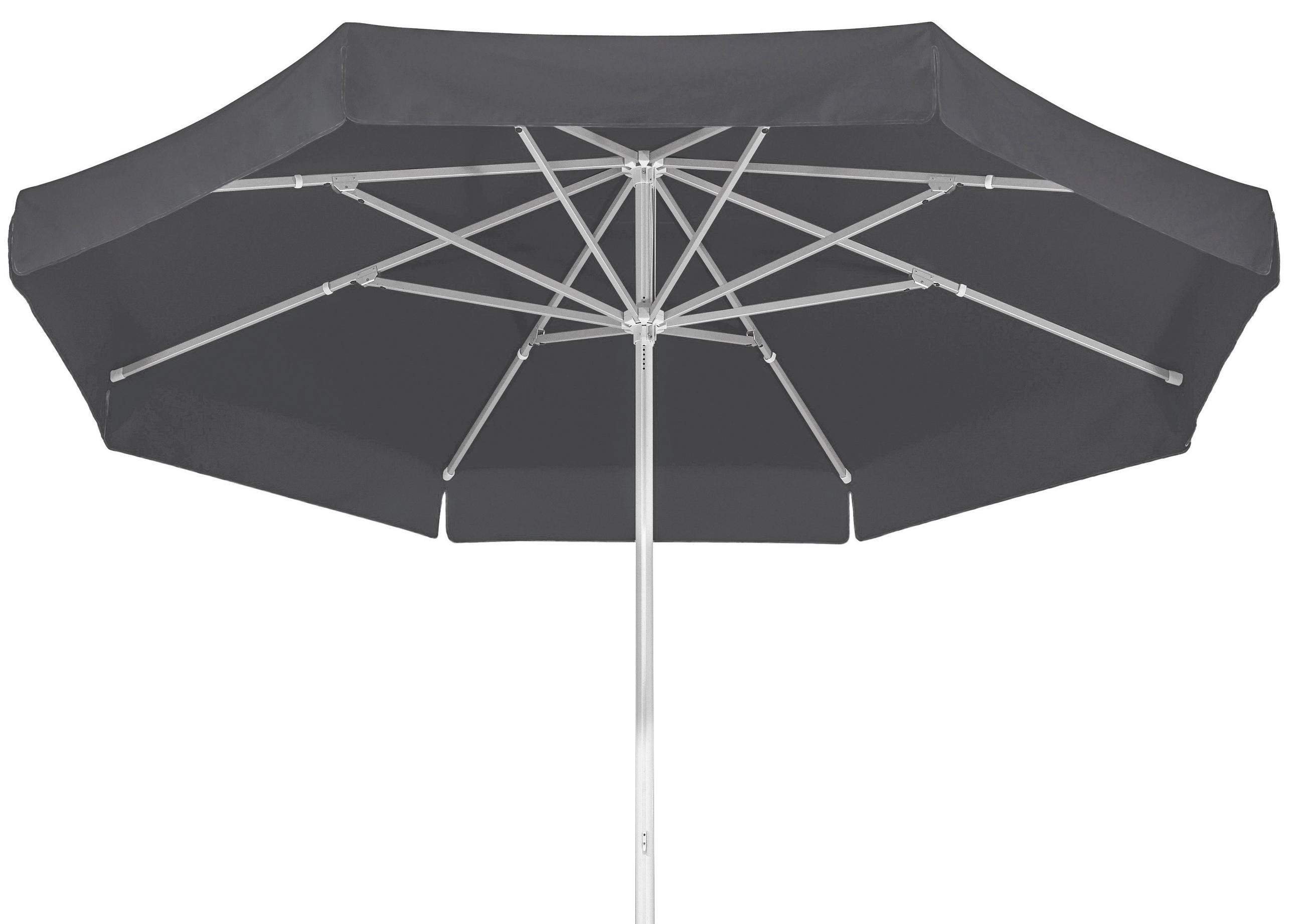 SLUNEČNÍK 300 cm - barvy stříbra/antracitová, Basics, kov/textil (300cm) - Schneider