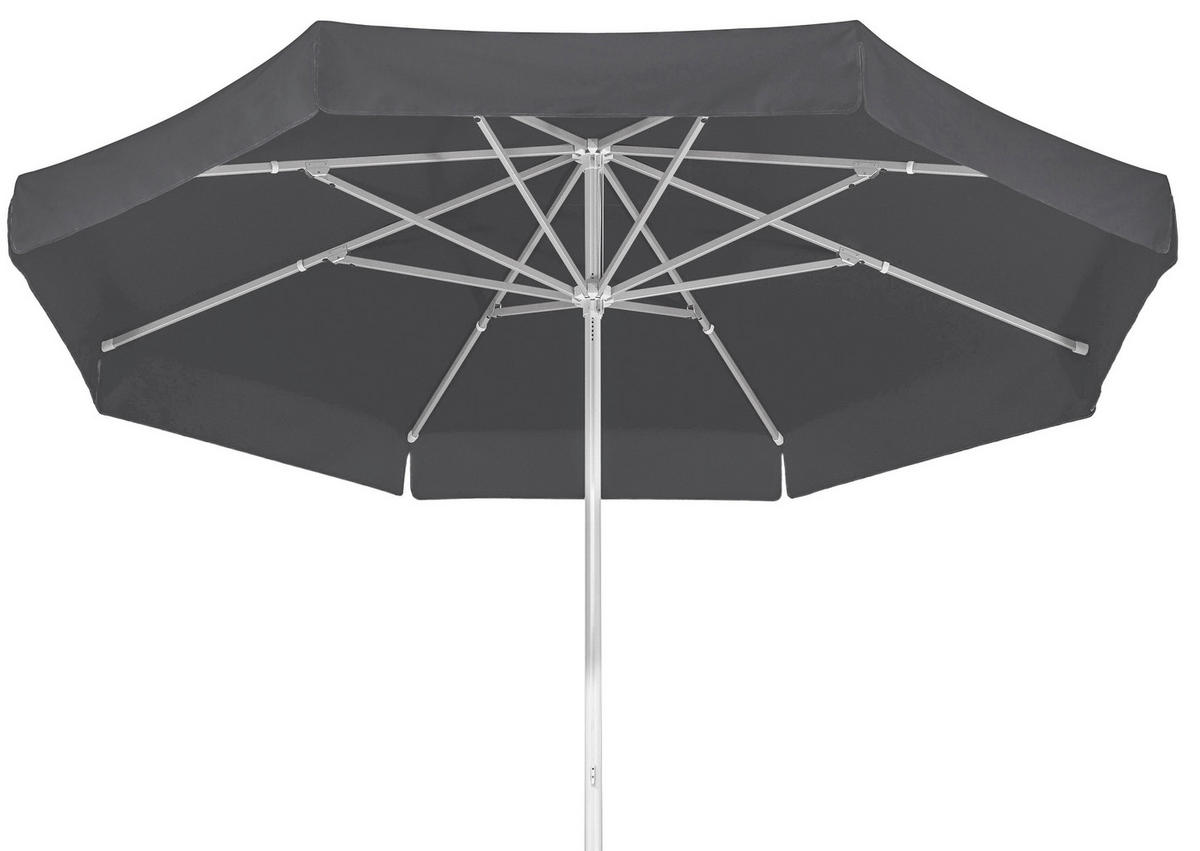 SLUNEČNÍK 300 cm - barvy stříbra/antracitová, Basics, kov/textil (300cm) - Schneider