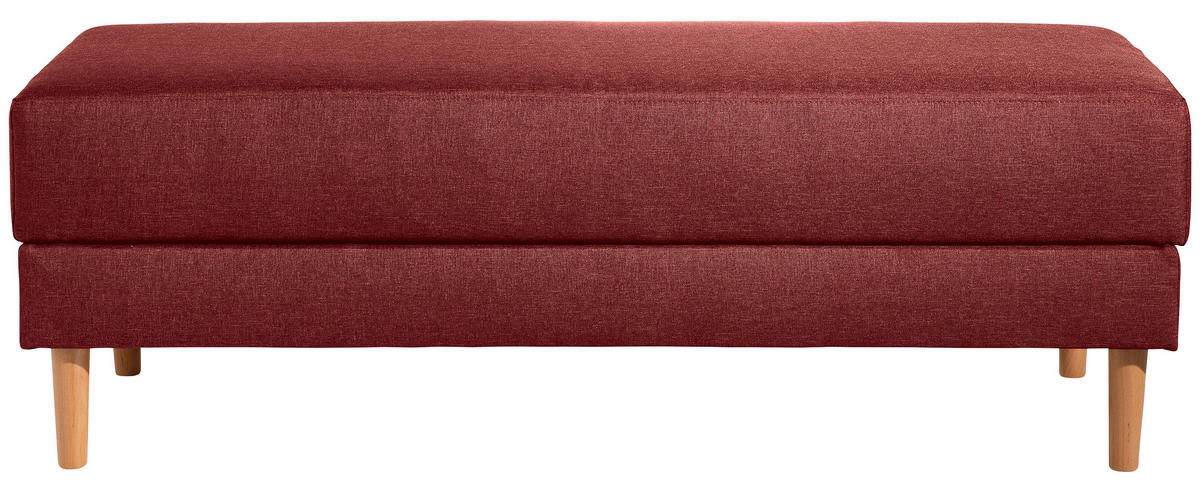 ECKSCHLAFSOFA in Flachgewebe Rot  - Rot/Erlefarben, Design, Holz/Textil (230/93/152cm) - Max Winzer