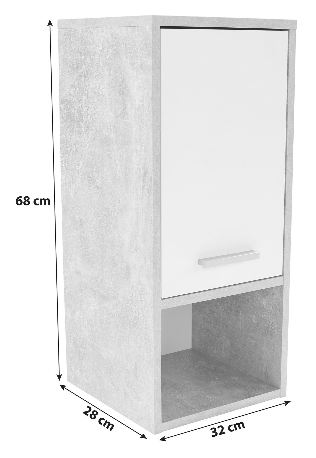 HÄNGESCHRANK 32/68/28 cm  - Chromfarben/Hellgrau, MODERN, Holzwerkstoff/Kunststoff (32/68/28cm) - MID.YOU