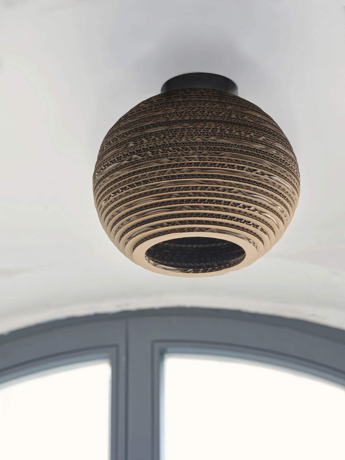 DECKENLEUCHTE  26/23 cm    - Braun, Natur, Karton/Metall (26/23cm) - Osram