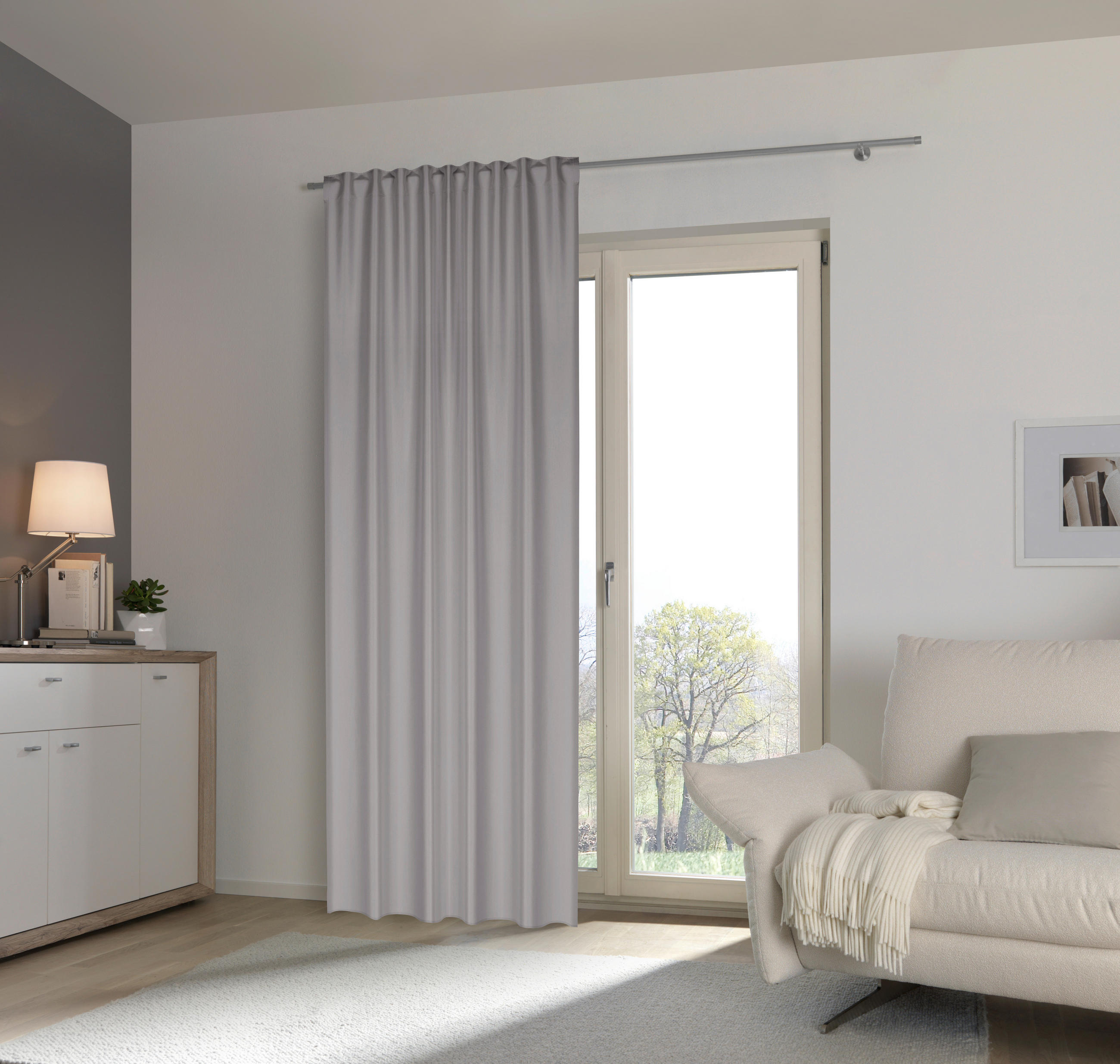 HOTOVÝ ZÁVES, zatemnenie, 140/300 cm - grafitová, Basics, textil (140/300cm) - Esposa